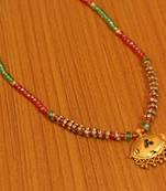 Multicolor Polki Onyx Yellow Gold Mangalsutra