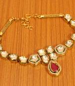 Red Kundan Ruby Yellow Gold Bajuband
