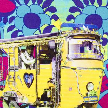 Yellow Auto Rickshaw Canvas and Faux Leather Tote Bag 5