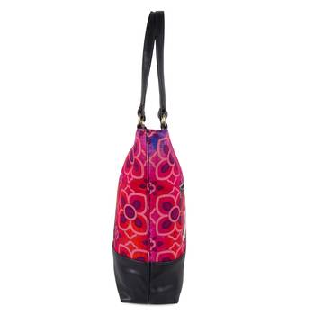 Silver Auto Rickshaw Canvas and Faux Leather Tote Bag 2