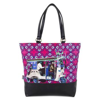 Blue Silver Taxi Tote Bag 3