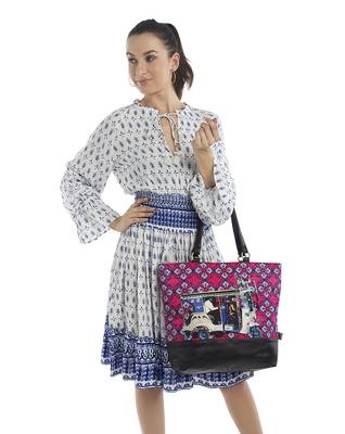 Blue Silver Taxi Tote Bag 4