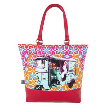 Turquoise Green Taxi Tote Bag 3