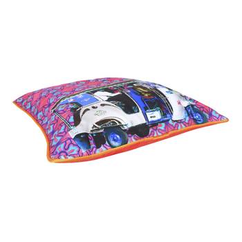Silver auto rickshaw glaze cotton cushion cover 16x16 inches 3