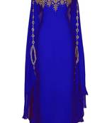 Ms Creation Farasha – Georgette, Zari and Stone Work Full Sleeve,Royal Blue  60"