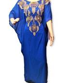 Blue Georgette Farasha With Zari And Stone Embroidery Work