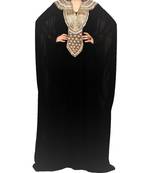 Black Georgette Farasha With Zari And Stone Embroidery Work