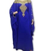 Blue Georgette Farasha With Zari And Stone Embroidery Work