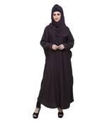 Purple Nida Designer Zipper Front Open Kaftan Style Abaya