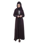 Purple Nida Large Flare With Lace Work Abaya