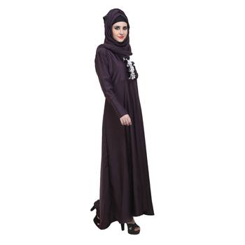 Purple Nida Large Flare With Lace Work Abaya 2