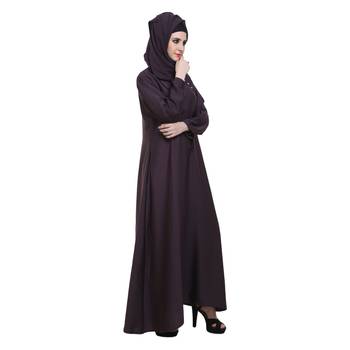 Purple Nida A Shaped Side Button Style Formal Abaya 2