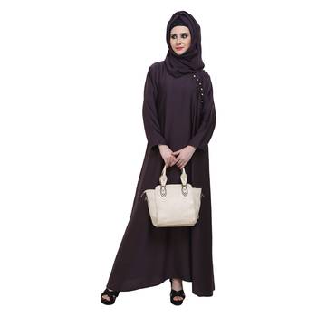 Purple Nida A Shaped Side Button Style Formal Abaya 5