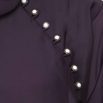 Purple Nida A Shaped Side Button Style Formal Abaya 6