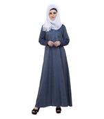 Blue Denim A Shaped Formal Abaya