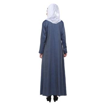 Blue Denim A Shaped Formal Abaya 4