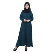 Teal Green Polycrepe Simple Formal Abaya