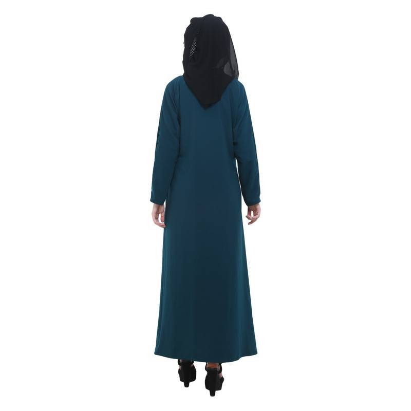 Teal Green Polycrepe Simple Formal Abaya