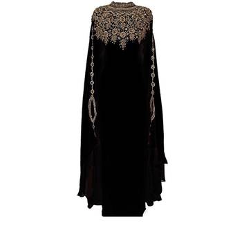 Black Georgette Embroidered Stitched Islamic Kaftans 1