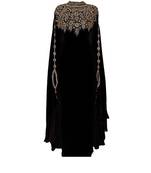 Black Georgette Embroidered Stitched Islamic Kaftans