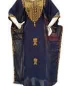 Navy Blue Georgette Embroidered Stitched Islamic Kaftans