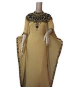 Beige Georgette Embroidered Stitched Islamic Kaftans
