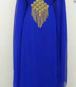 Royal Blue Georgette Embroidered Stitched Islamic Kaftans