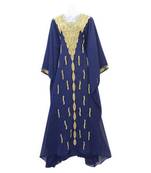 Navy Blue Georgette Embroidered Stitched Islamic Kaftans