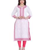 Ada White Cotton Chikankari Kurti