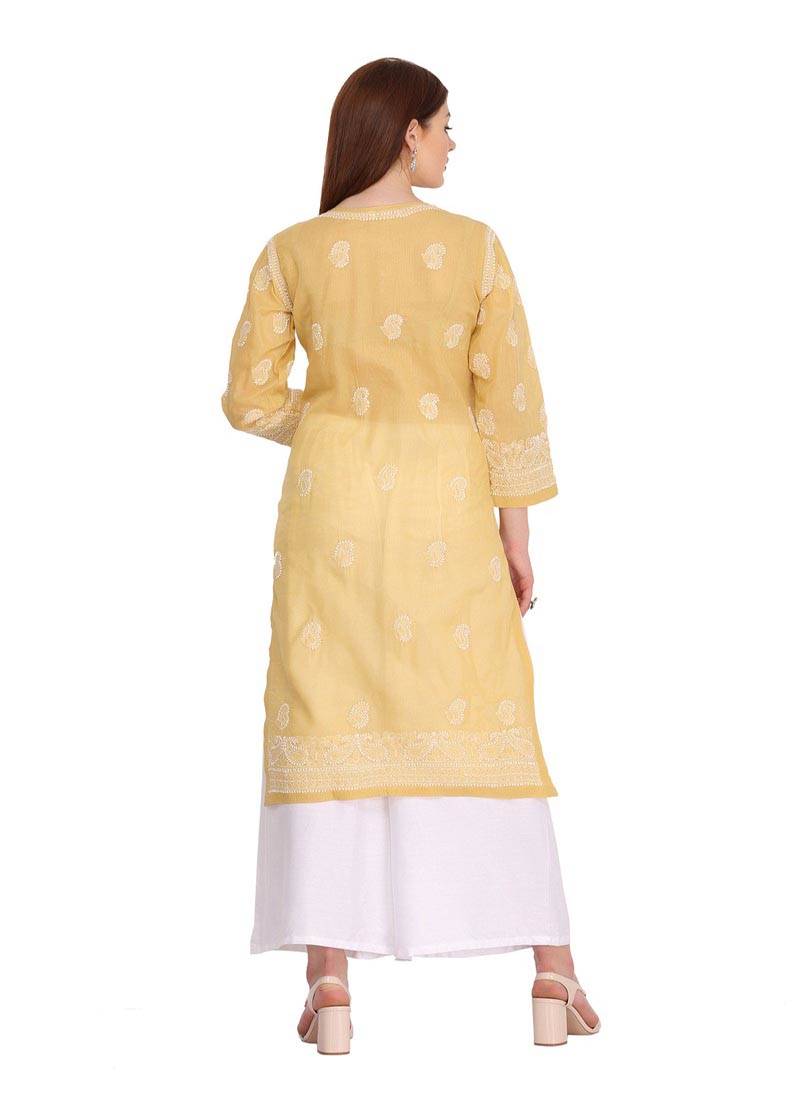 Ada Fawn Cotton Chikankari Kurti