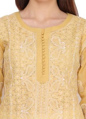 Ada Fawn Cotton Chikankari Kurti 4