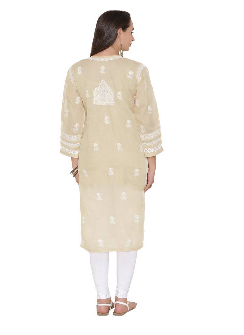 Ada Fawn Cotton Chikankari Kurti 