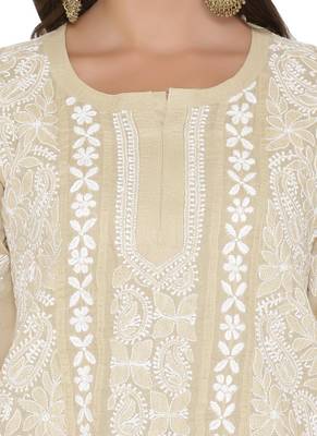 Ada Fawn Cotton Chikankari Kurti  4