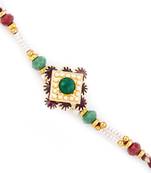 Multicolor Beads Embellished Lovely Motif Rakhi