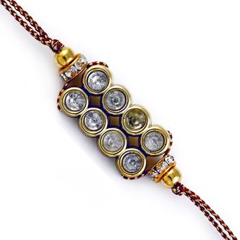 Antique Finish Rakhi With American Diamonds 1