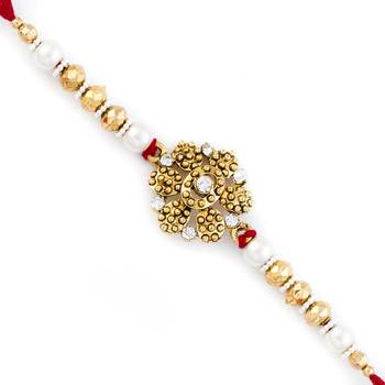 Gorgeous Floral Shape Beads Embellished Rakhi 1