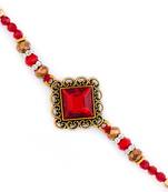 Beautiful Red Stone Embellished Rakhi
