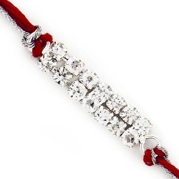 Charming Crystal Stone Studded Bracelet Style Rakhi 1