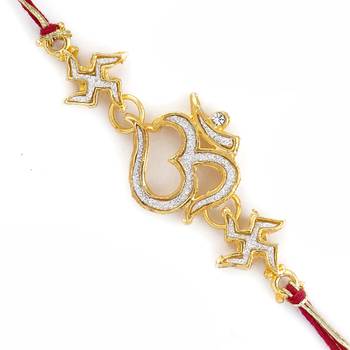 Floral Design Ad Studded Multicolor Beads Rakhi 1