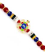 Red  And  Blue Beads Fengshui Tortoise Rakhi
