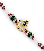 Gold Peacock Motif Multicolor Beads