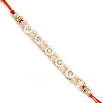 Penta Floral Beads Chain Style Rakhi 1