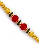 Dual Round Red Beads Rakhi
