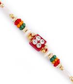Quadra Ad Studded Multicolor Beads Rakhi