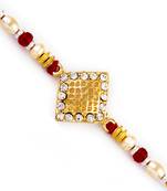 Ad Studded Jaal Pattern Jewelled Rakhi