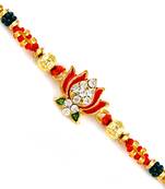 Ad Studded Lotus Motif Jewelled Rakhi