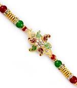 Red  And  Green Small Paisley Motif Rakhi