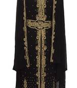 Black Georgette Embroidered Stitched Islamic Kaftan