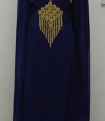 Navy Blue Georgette Embroidered Stitched Islamic Kaftan