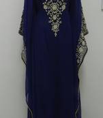 Dark Blue Georgette Embroidered Stitched Islamic Kaftan